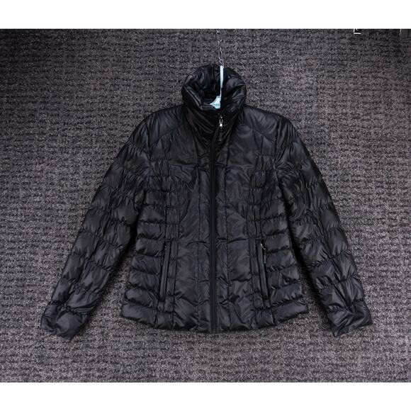Kenneth Cole Reaction Jacket Womens Medium Black Full Zip Puffer Down Outdoor - Picture 1 of 9